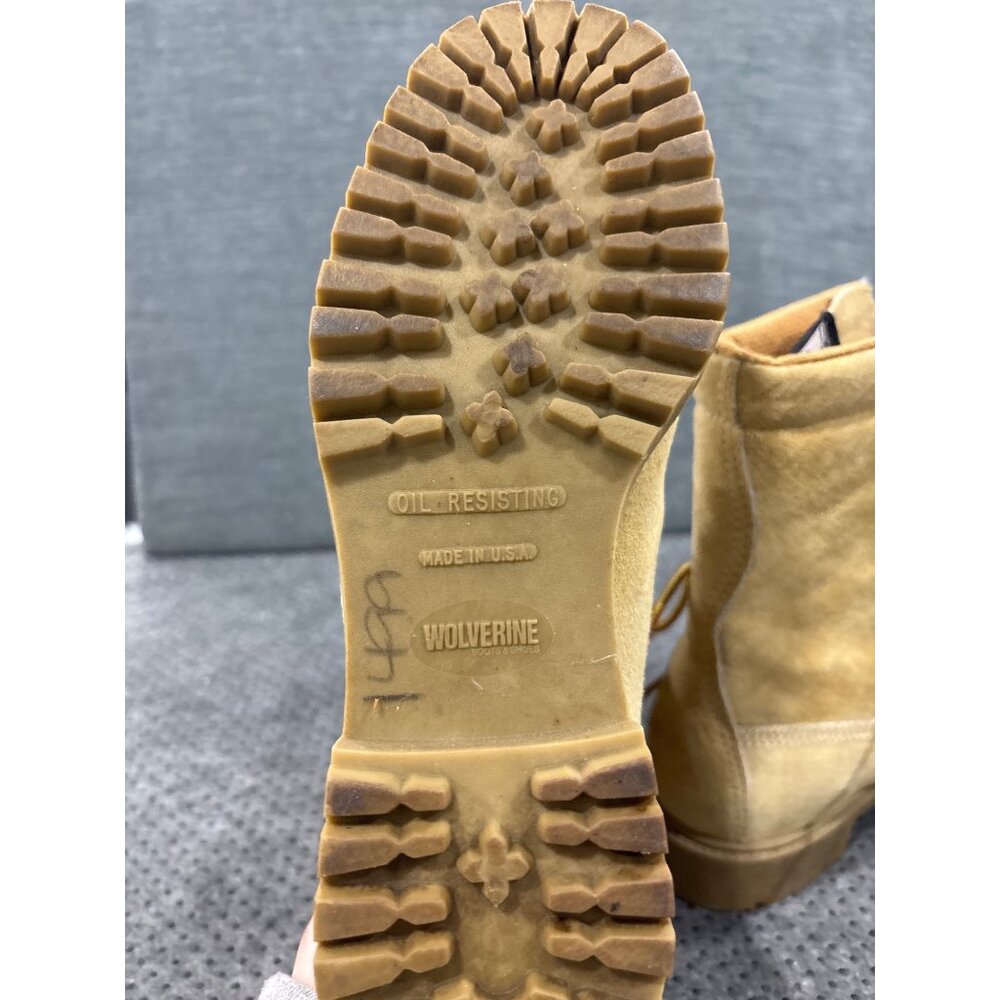 Wolverine Tan Lace-Up Work Boots Size 5 Suede Upper Rubber Sole Womens - Picture 12 of 13